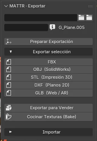 MATTR Tools · Exportar