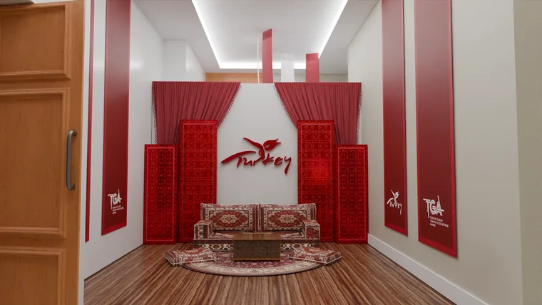 Sala con tapetes y cojines